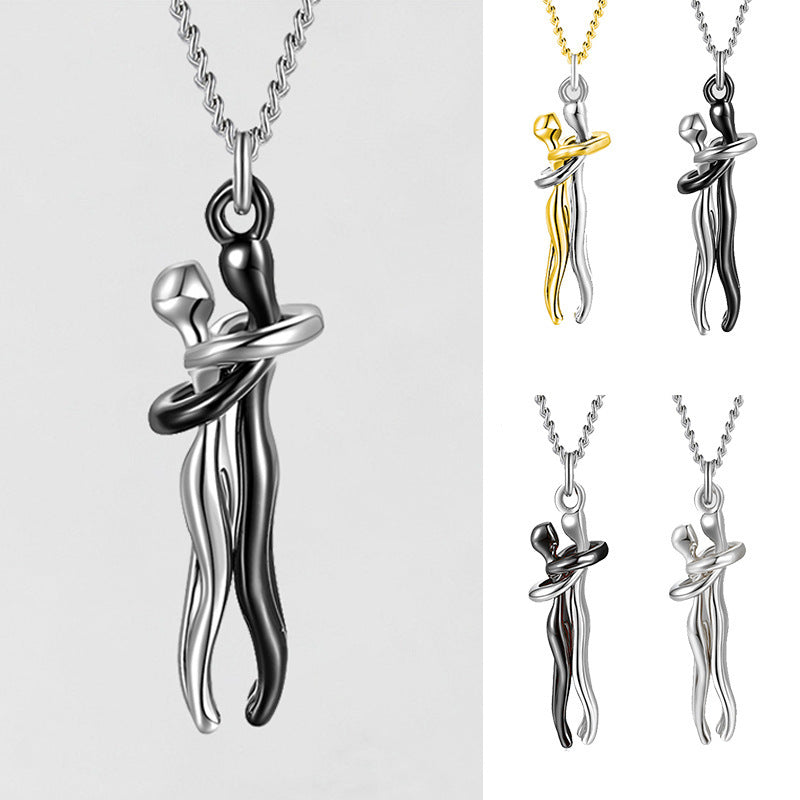 Love Hug Necklace – Unisex Couple Pendant | Romantic Clavicle Chain