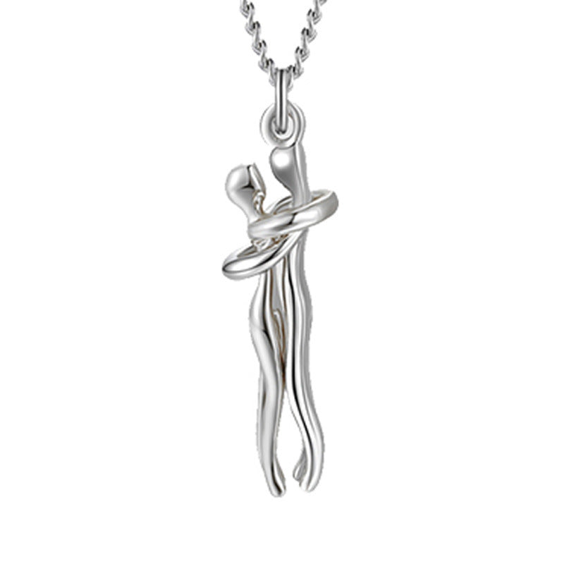 Love Hug Necklace – Unisex Couple Pendant | Romantic Clavicle Chain