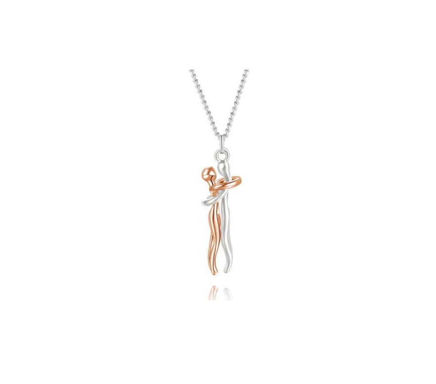 Love Hug Necklace – Unisex Couple Pendant | Romantic Clavicle Chain