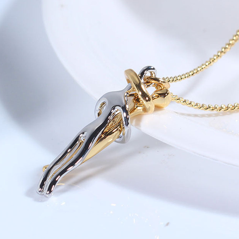 Love Hug Necklace – Unisex Couple Pendant | Romantic Clavicle Chain