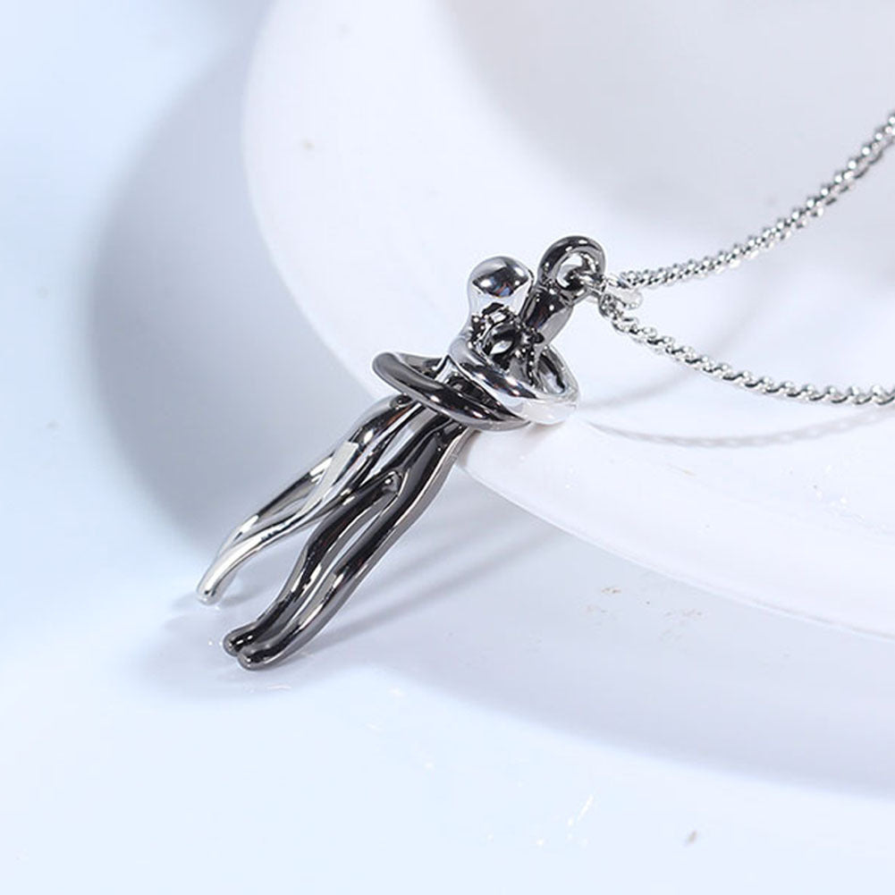 Love Hug Necklace – Unisex Couple Pendant | Romantic Clavicle Chain