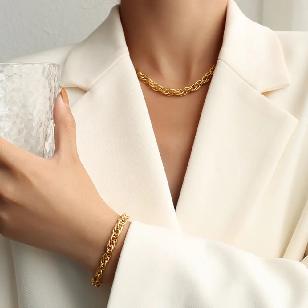 Titanium Steel Chain Bracelet – Bold & Minimalist Design