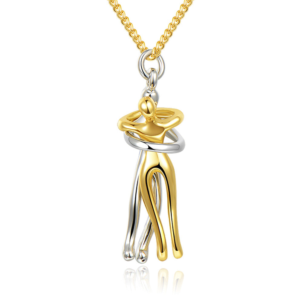 Love Hug Necklace – Unisex Couple Pendant | Romantic Clavicle Chain