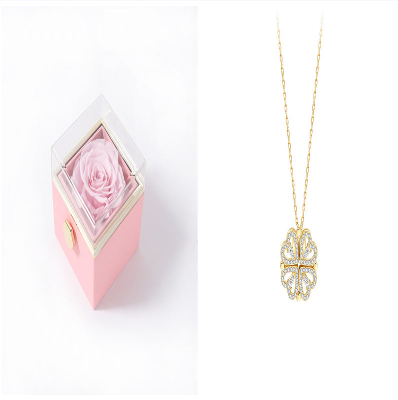 4-in-1 Magnetic Four-Leaf Clover Necklace | Transformable Titanium Heart Pendant