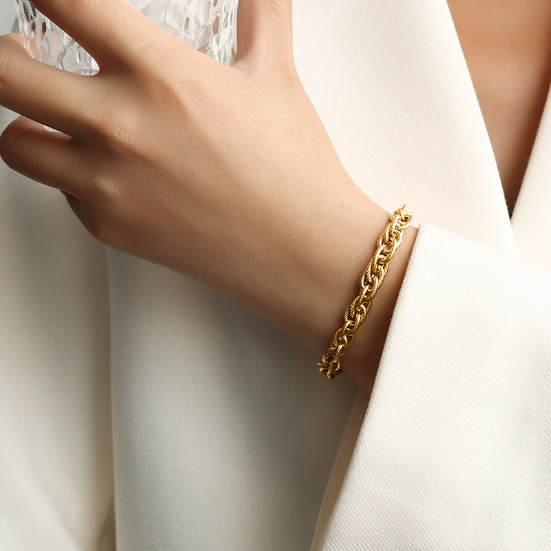 Titanium Steel Chain Bracelet – Bold & Minimalist Design