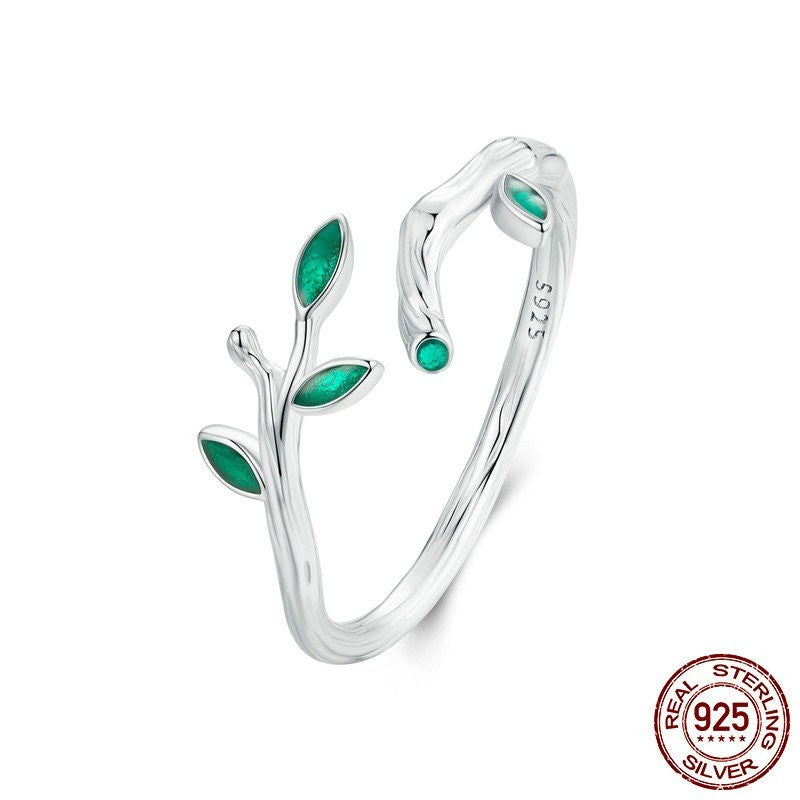 Nature Leaf Ring in 925 Sterling Silver | Adjustable & Elegant Design