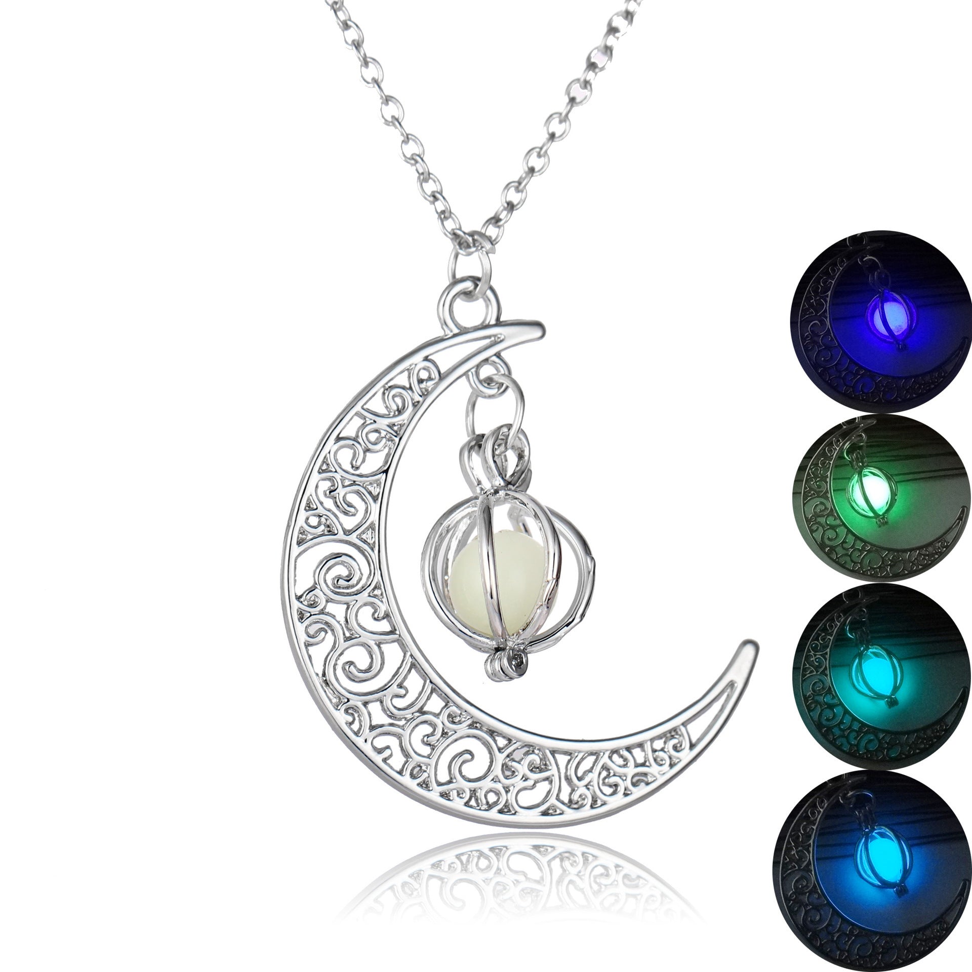 Moon Glow Necklace – Luminous Natural Stone Pendant for Women
