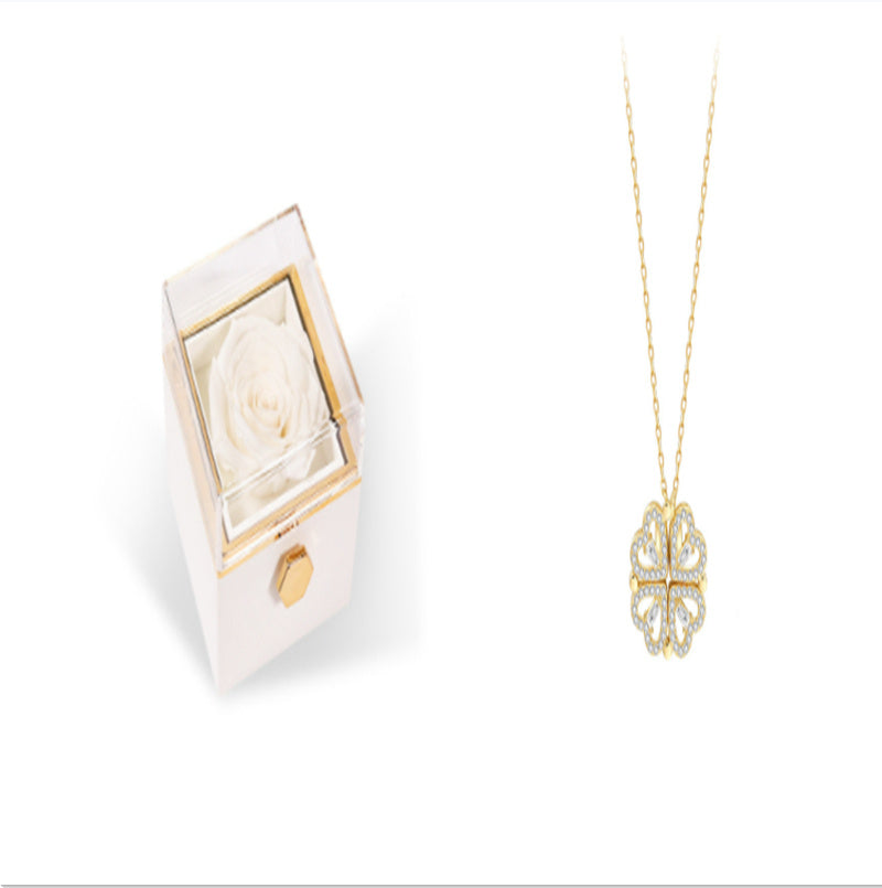 4-in-1 Magnetic Four-Leaf Clover Necklace | Transformable Titanium Heart Pendant