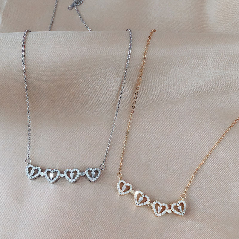 4-in-1 Magnetic Four-Leaf Clover Necklace | Transformable Titanium Heart Pendant