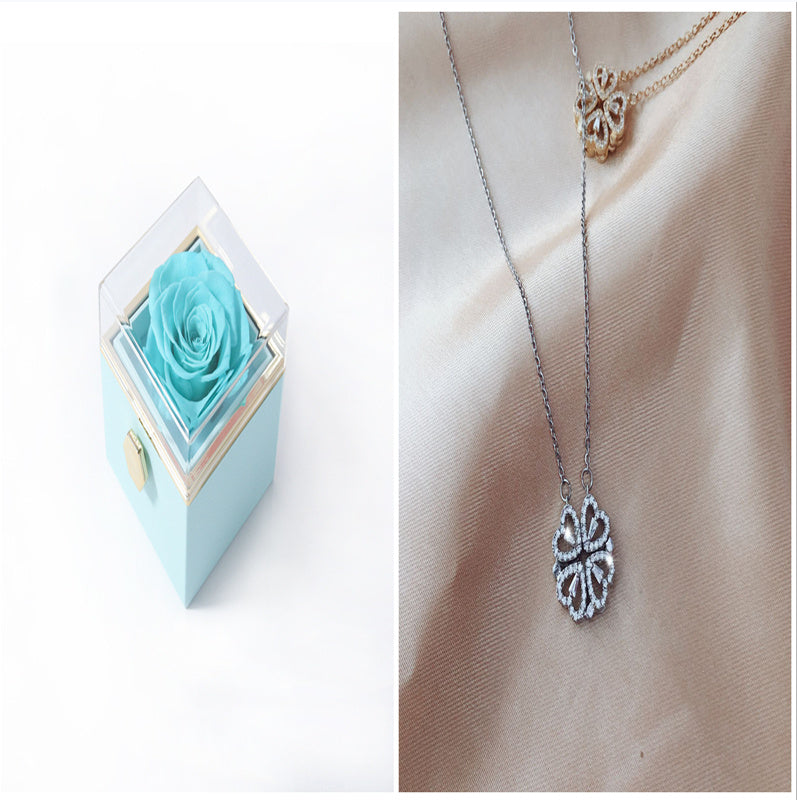 4-in-1 Magnetic Four-Leaf Clover Necklace | Transformable Titanium Heart Pendant
