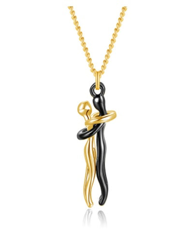 Love Hug Necklace – Unisex Couple Pendant | Romantic Clavicle Chain